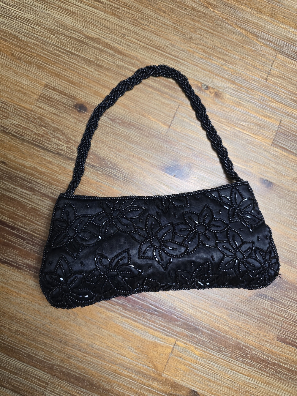 Vintage La Regale black beaded evening bag
